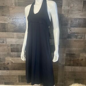 Patagonia Black Halter Midi Dress tie back Size Medium